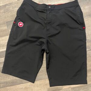 Black cycling Shorts with Red Accents
